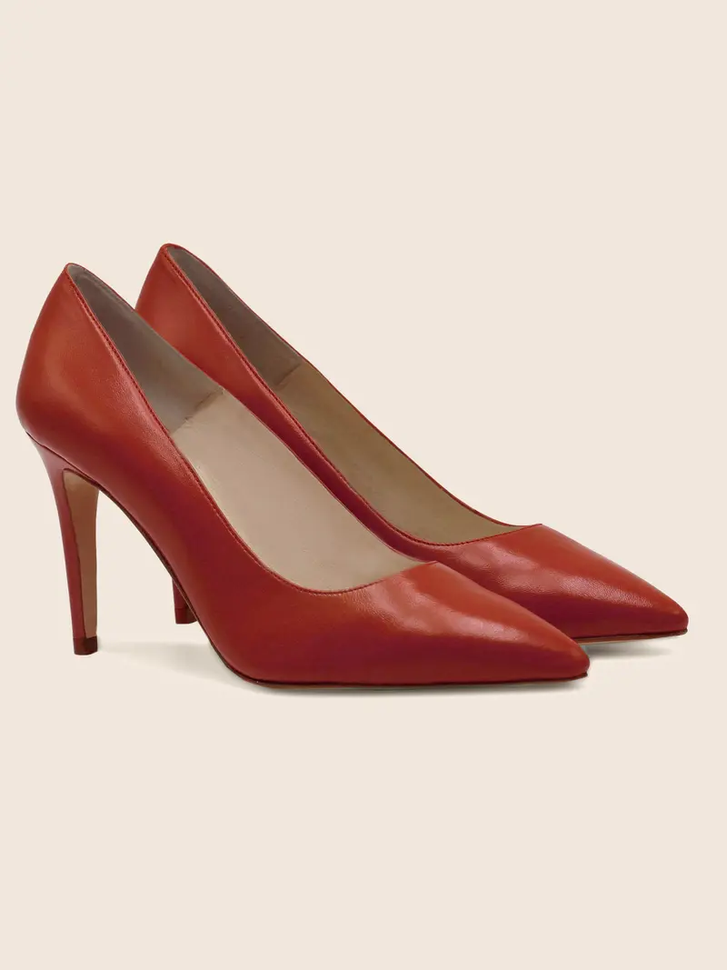 Escarpins cuir brique