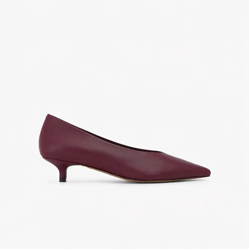 Escarpins Eva en cuir de veau souple Bordeaux