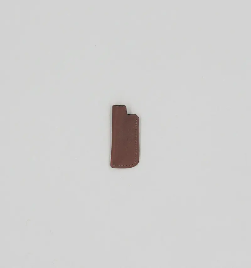 étui à briquet veau à double tannage chocolat