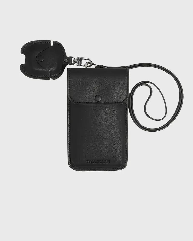 Étui de téléphone avec airpods amovible en cuir