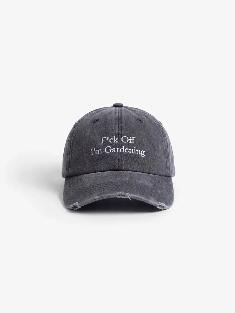 F*ck Off I'm Gardening Cap Distressed - Washed Charcoal
