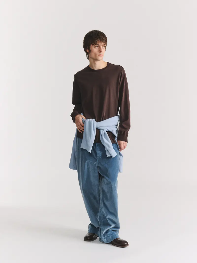 FELIX LONG SLEEVES T-SHIRT - HEAVY JERSEY - DARK BROWN