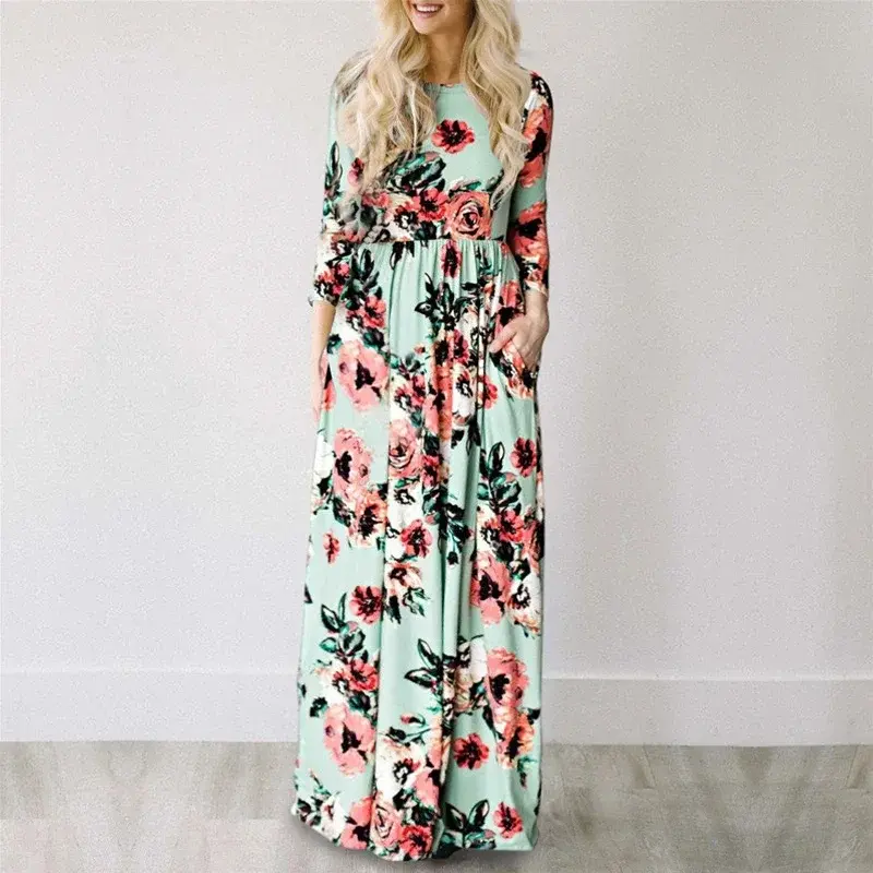 Femmes été imprimé fleuri Maxi 2025 ample blanc Boho Robe de plage femmes Vintage soirée longue Robe robes femme Robe