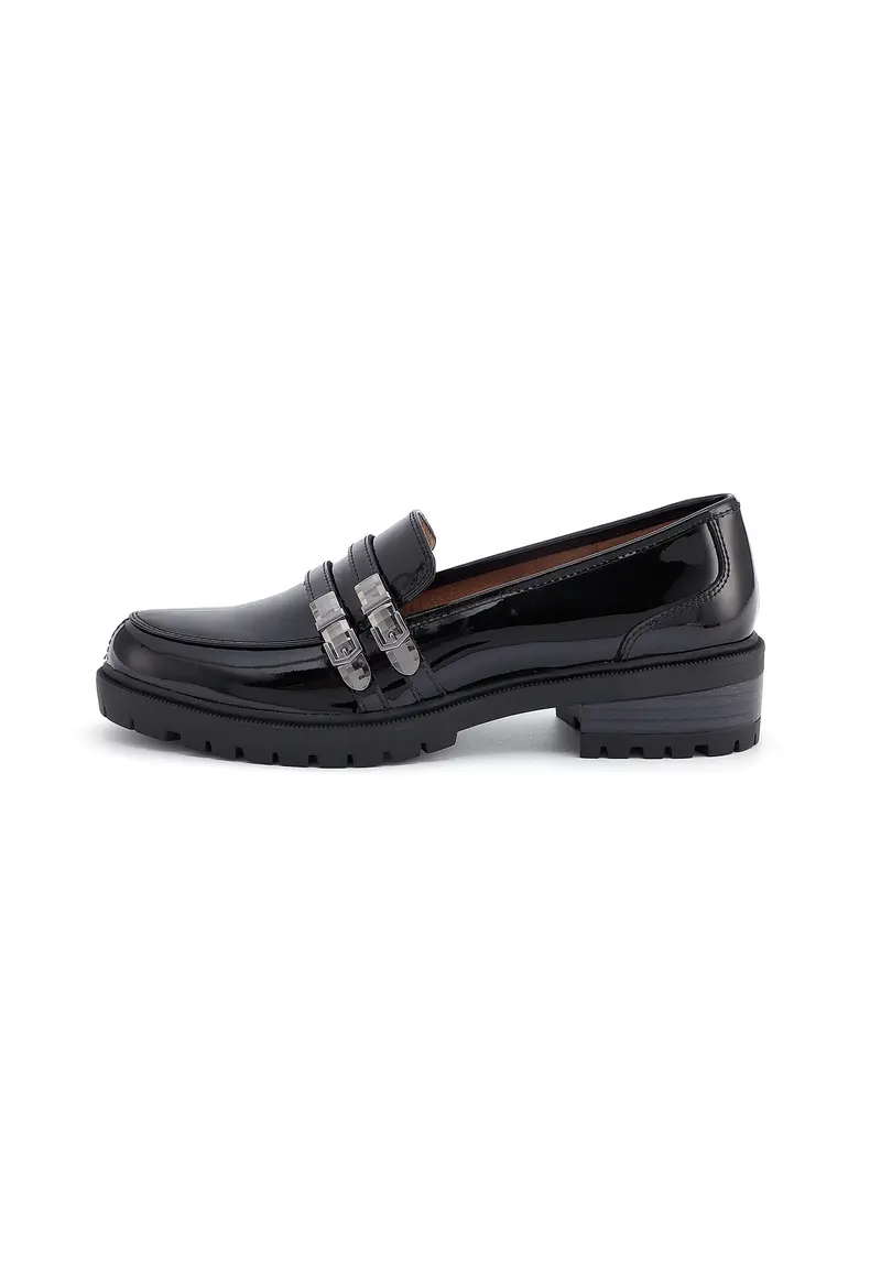FINN - Mocassins Crantés Vernis Noir