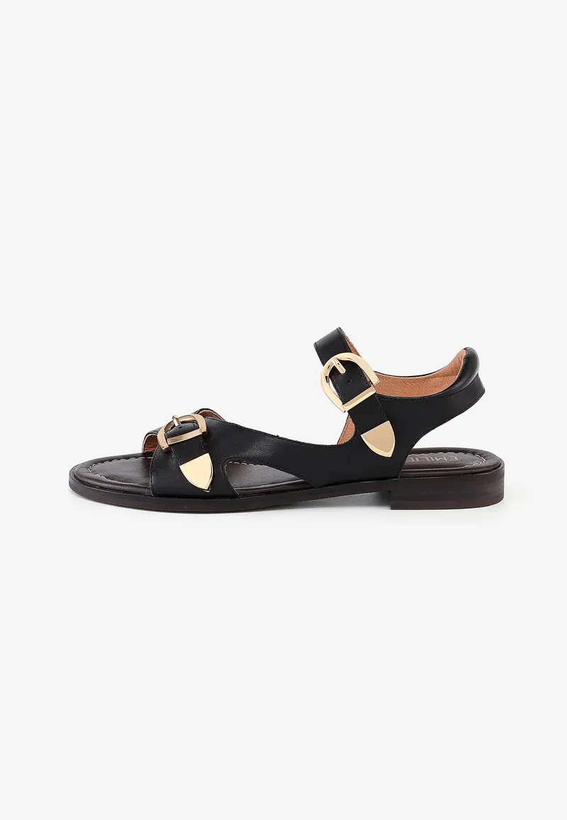 FIONA - Sandales en cuir noir