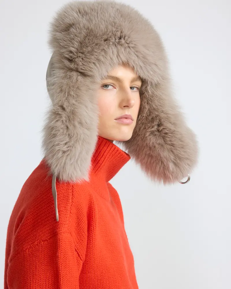 Flannel and fox fur ushanka