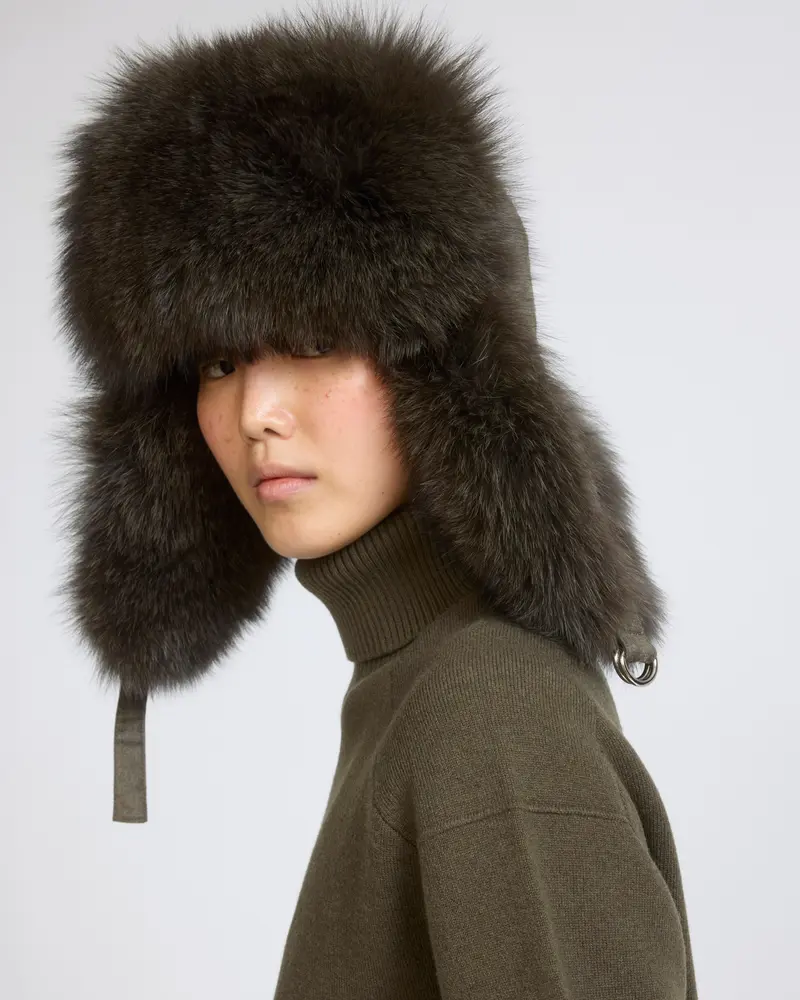 Flannel and fox fur ushanka