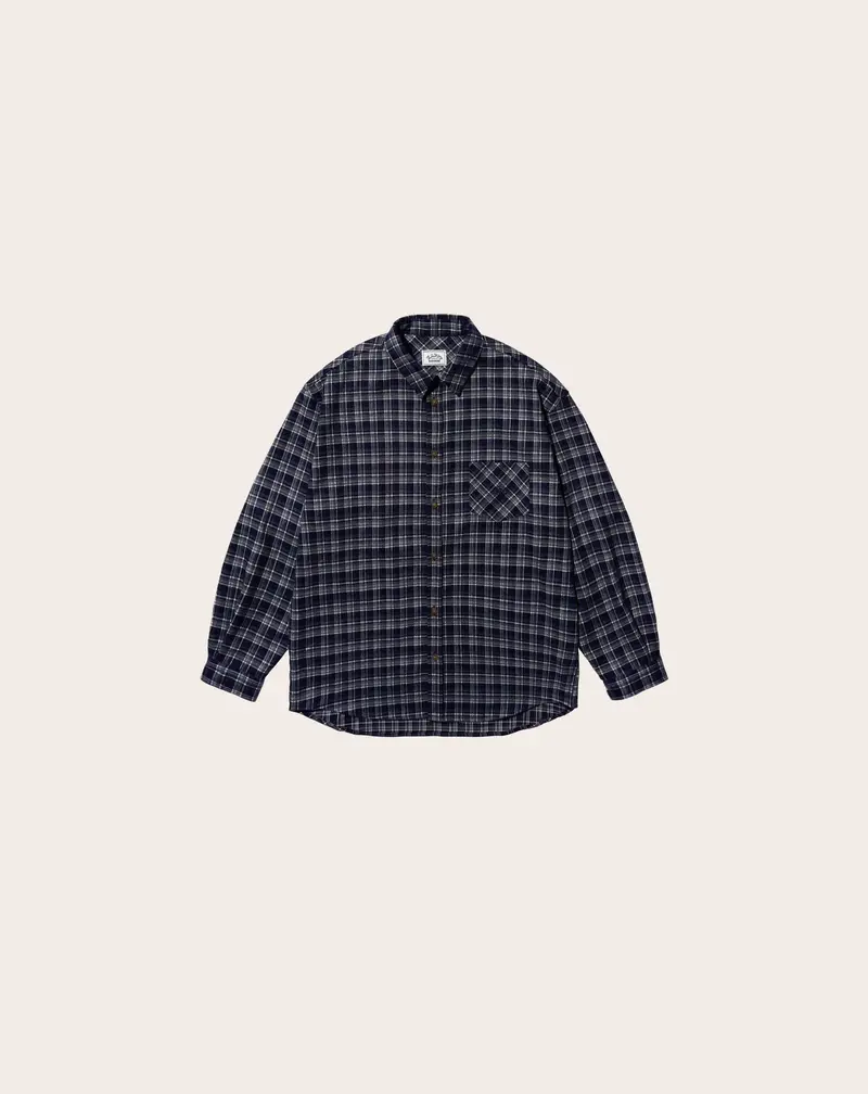 Flannel Check Shirt - Navy