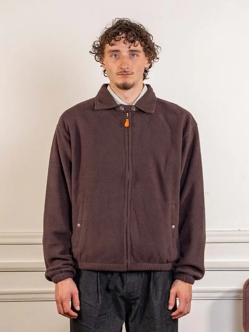 Fleece Bomber Jacket Brown
