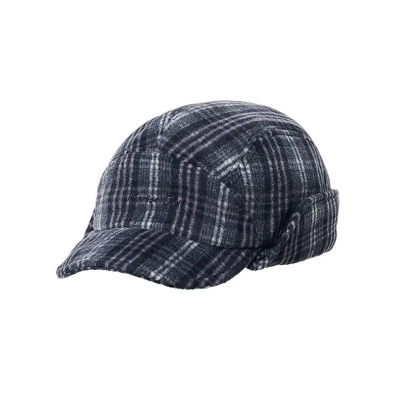 Fleece Check Trooper Hat Black