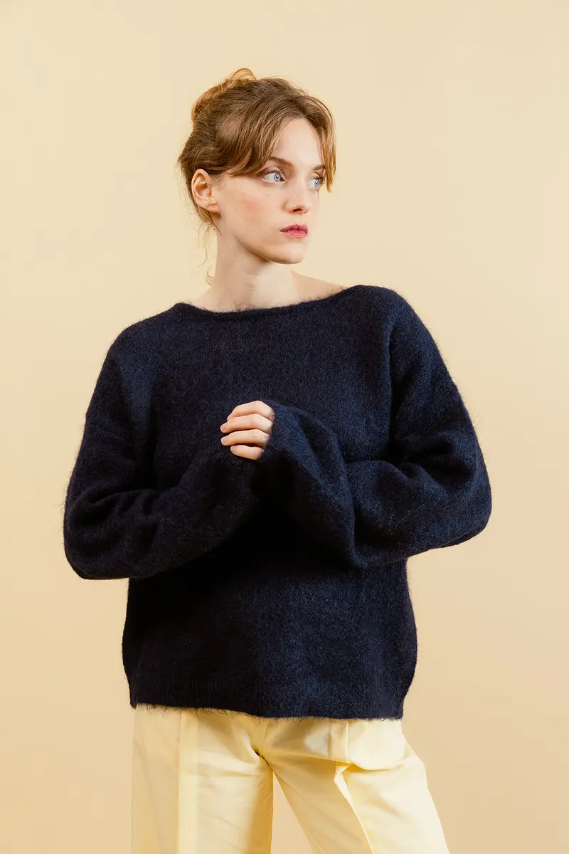 FLO - Pull Uni Marine à Col Bâteau