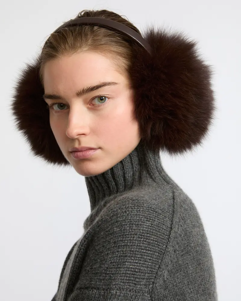 Fox fur earmuffs