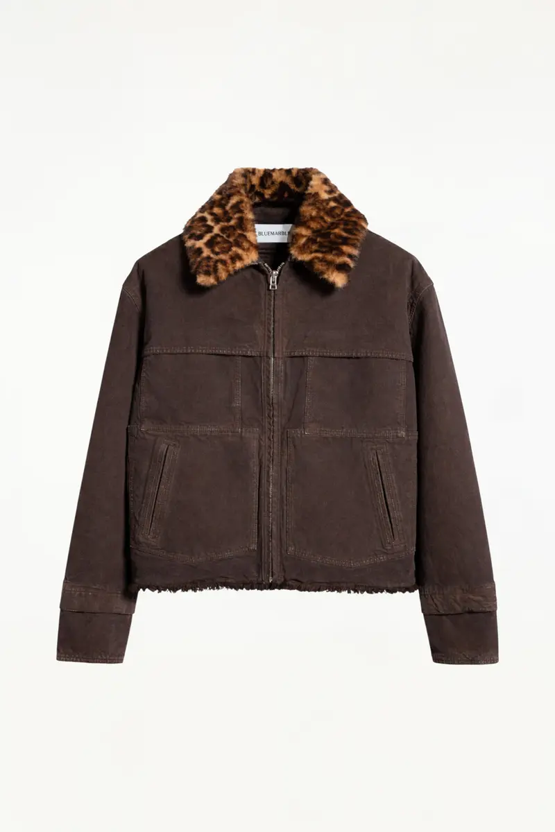 Furry Collar Workwear Jacket