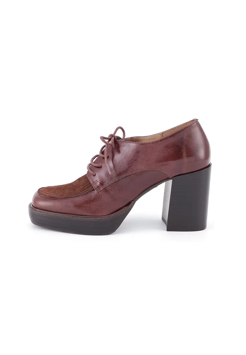 GAIL - Derbies à Talon en Cuir Marron
