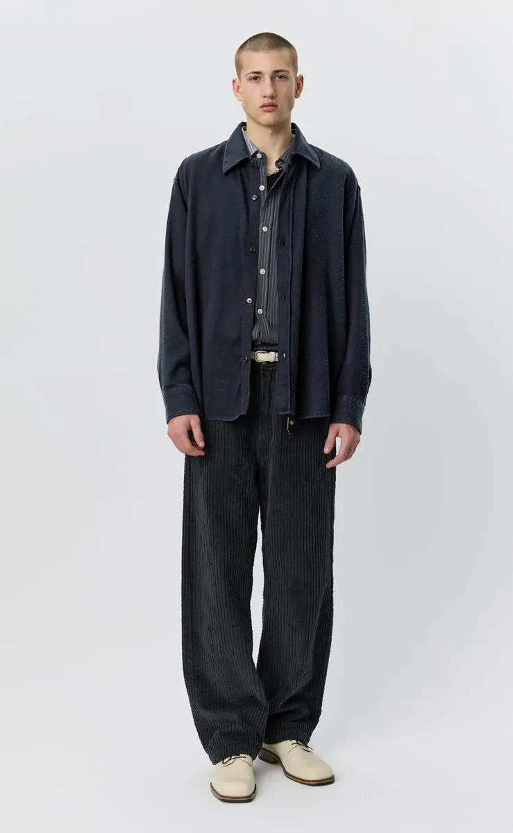 GAMBLER SHIRT - Black Fuzz Tencel