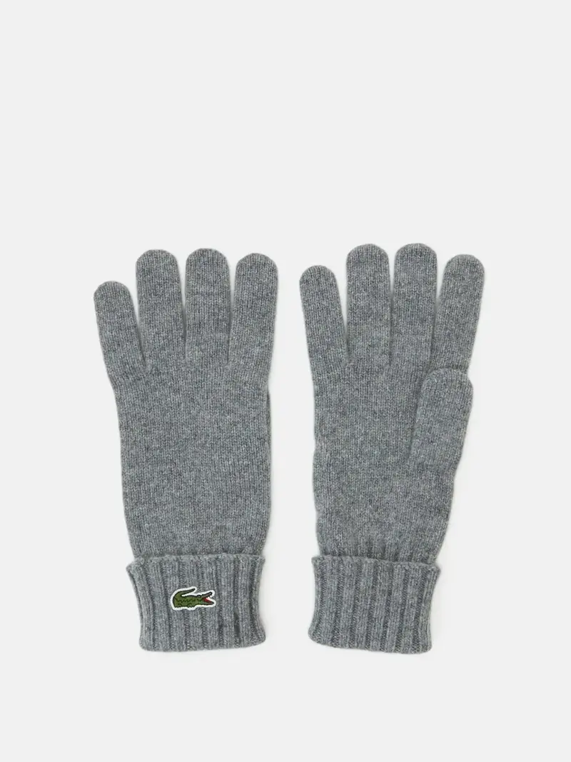 Gants Lacoste gris en laine