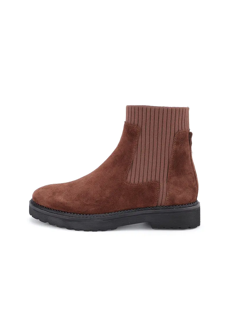 GARRETT - Bottines Crantées en Cuir Marron