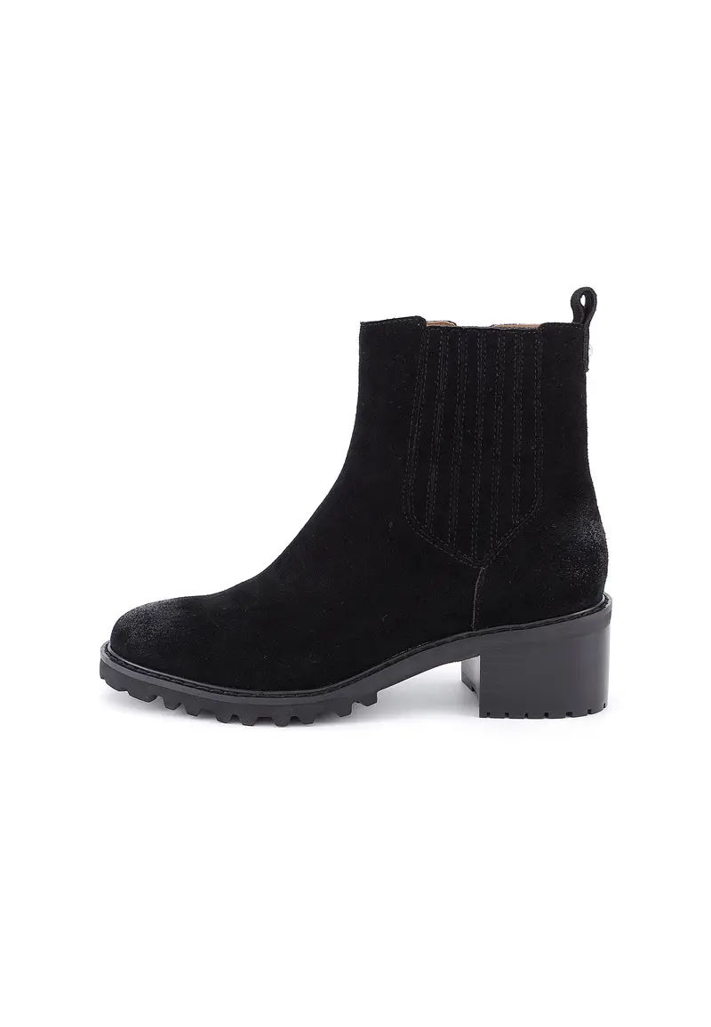 GARY - Bottines Crantées en Croûte de Cuir Noir