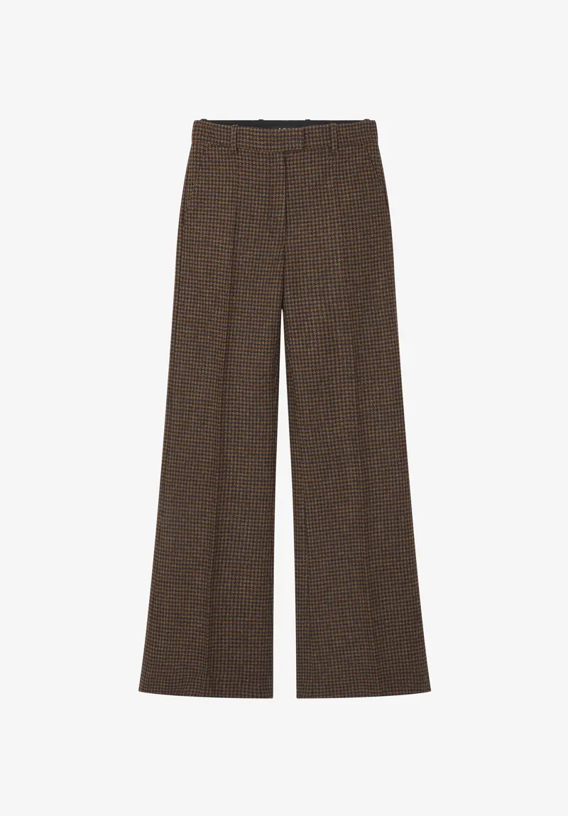 Gerade Hose mit Bügelfalte mit Hahnentrittmuster