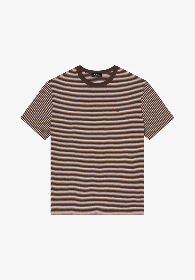 Gestreiftes braunes T-Shirt