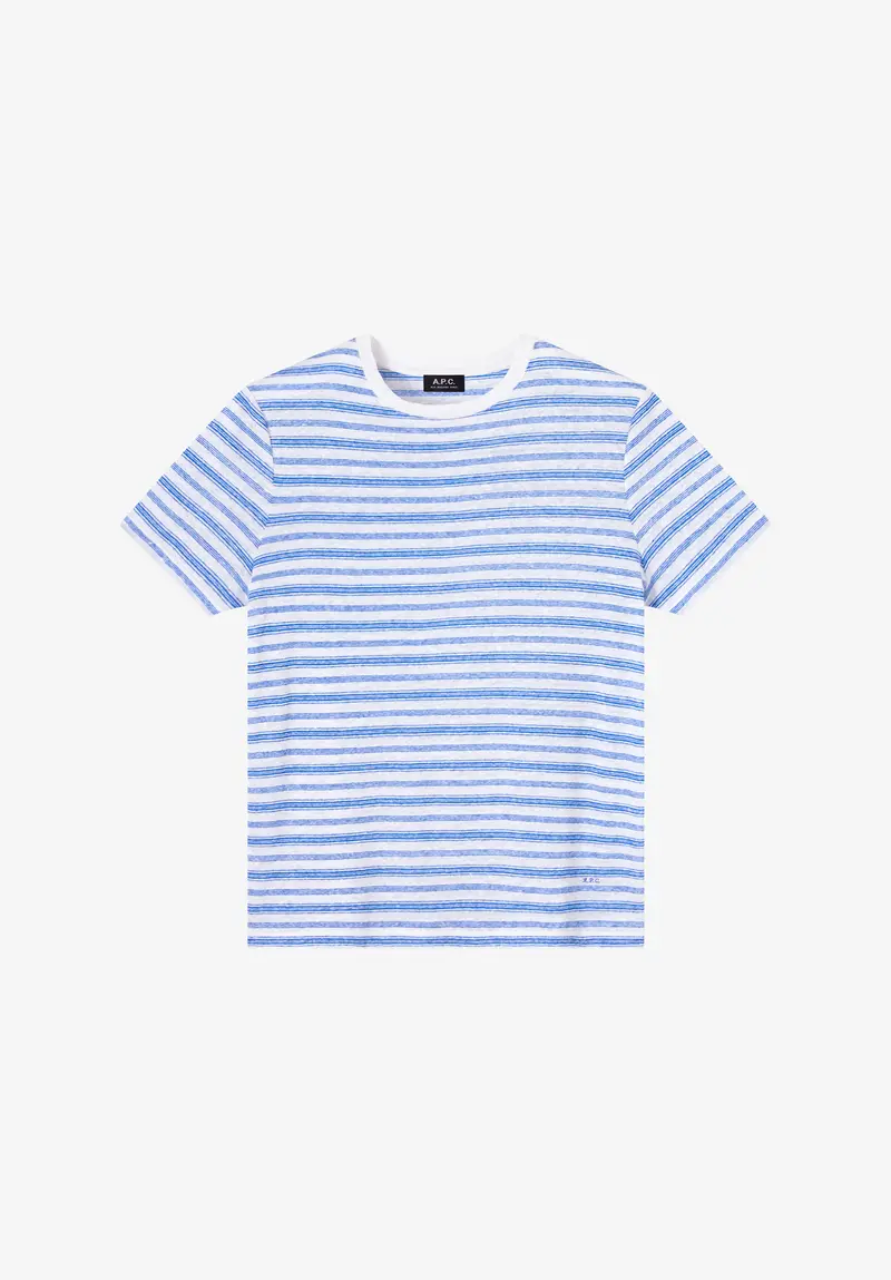 Gestreiftes Leinen-T-Shirt