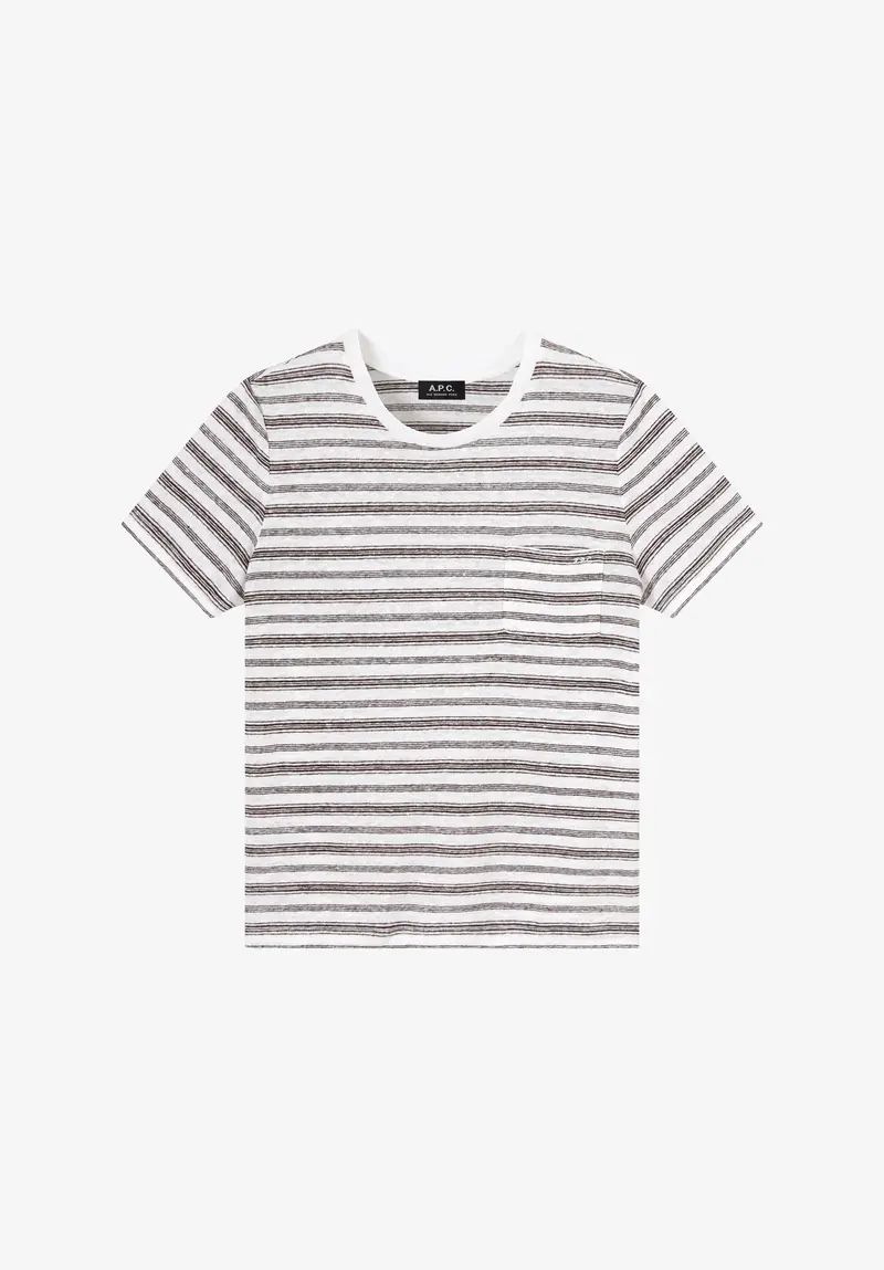 Gestreiftes Leinen-T-Shirt