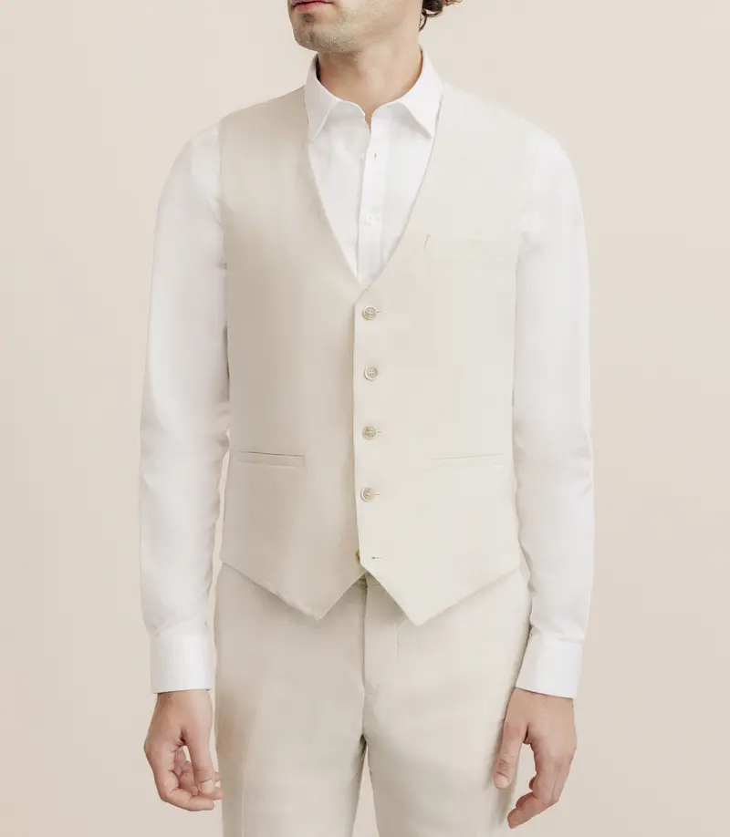 Gilet 100% lin beige