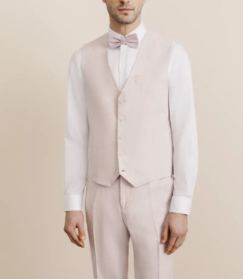 Gilet 100% lin rose