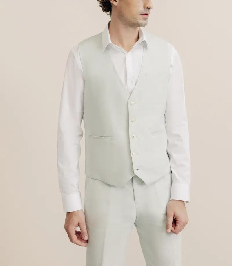 Gilet 100% lin vert d'eau
