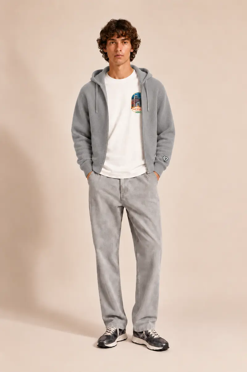 GILET AUDRAN ZIP - GREY MELANGE