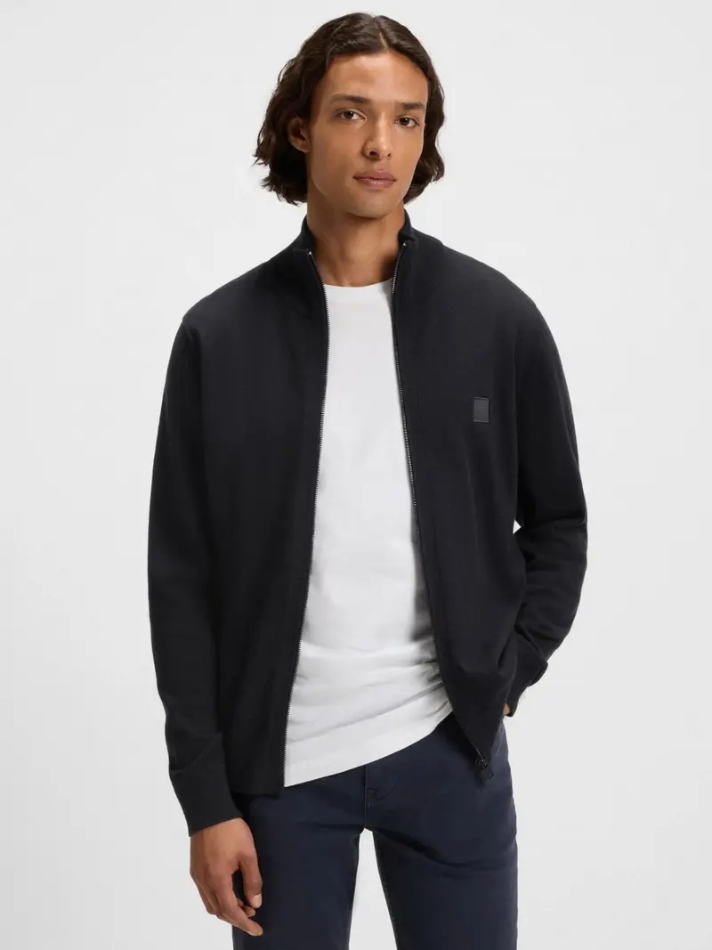 Gilet BOSS marine en cachemire