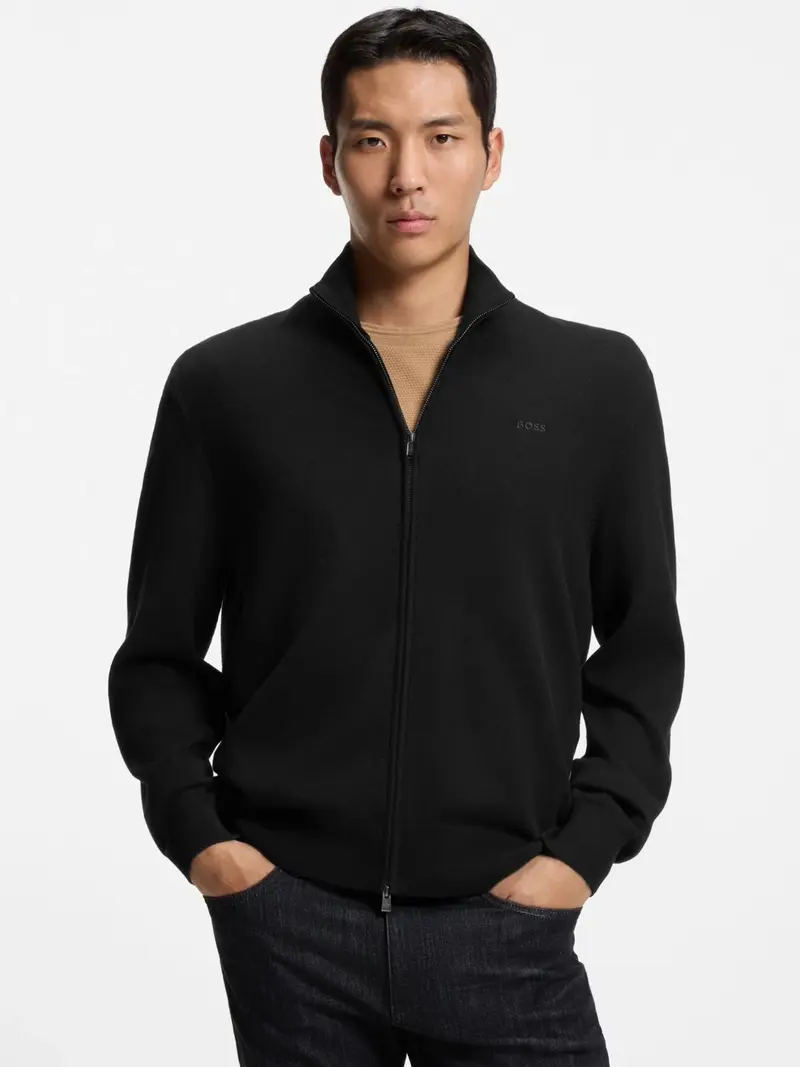 Gilet BOSS noir en coton