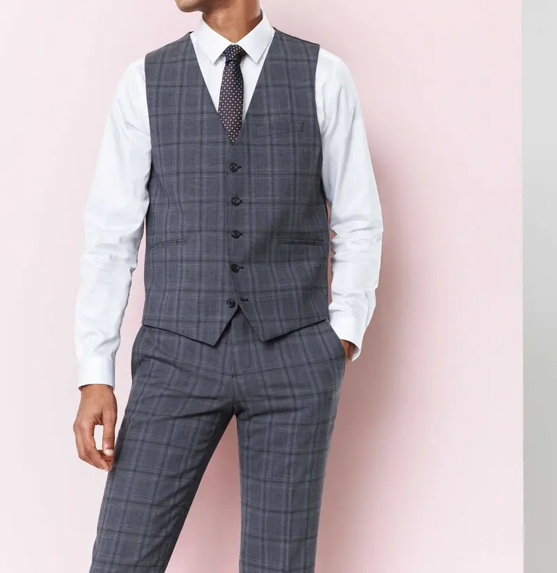 Gilet carreaux bleu "Xfrenchy"
