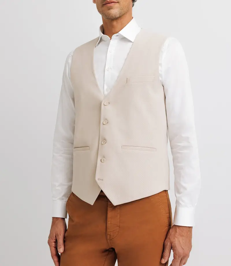 Gilet casual armuré écru