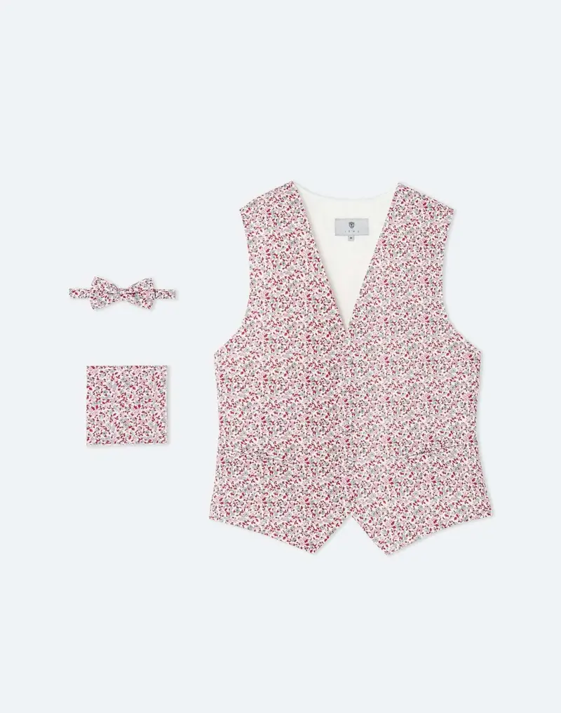 Gilet cérémonie motif rouge "Xander"