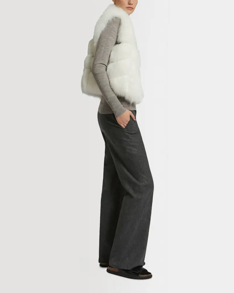 Gilet court en fourrure de renard