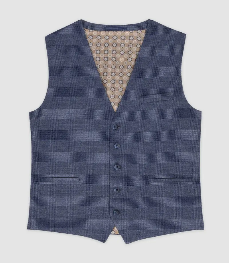 Gilet de costume effet Prince de Galles marine XSWING