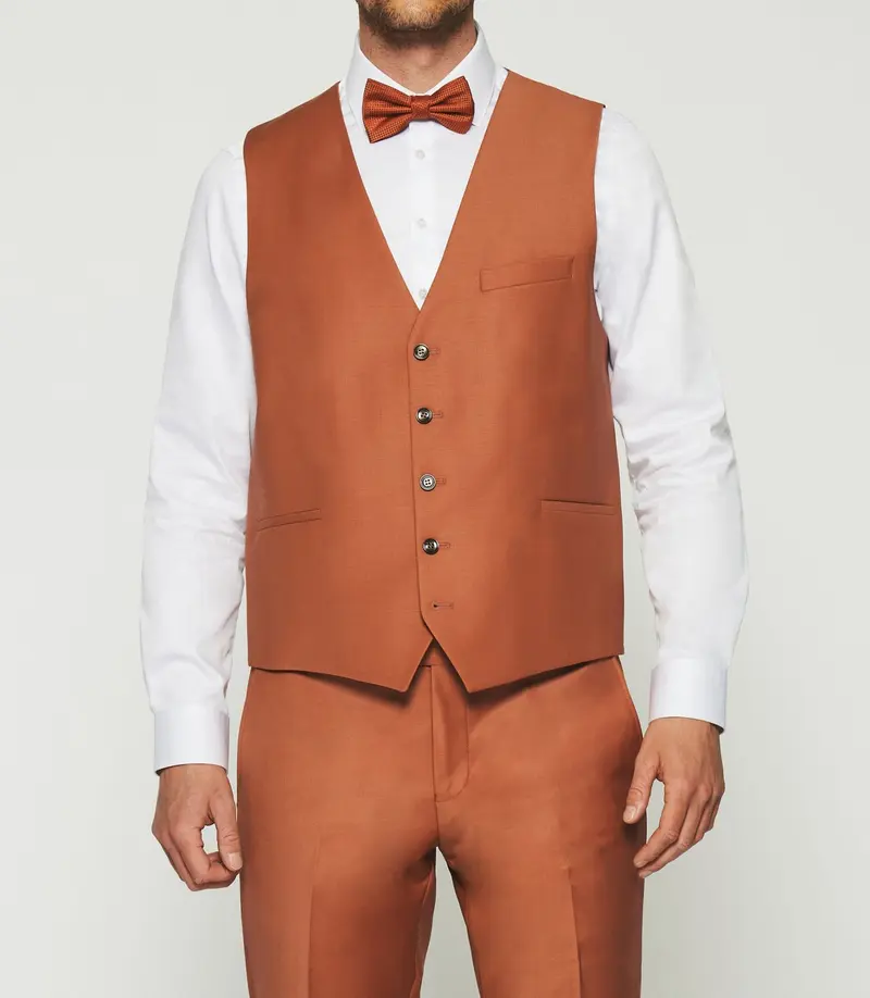 Gilet de costume en laine orange JFAVORI