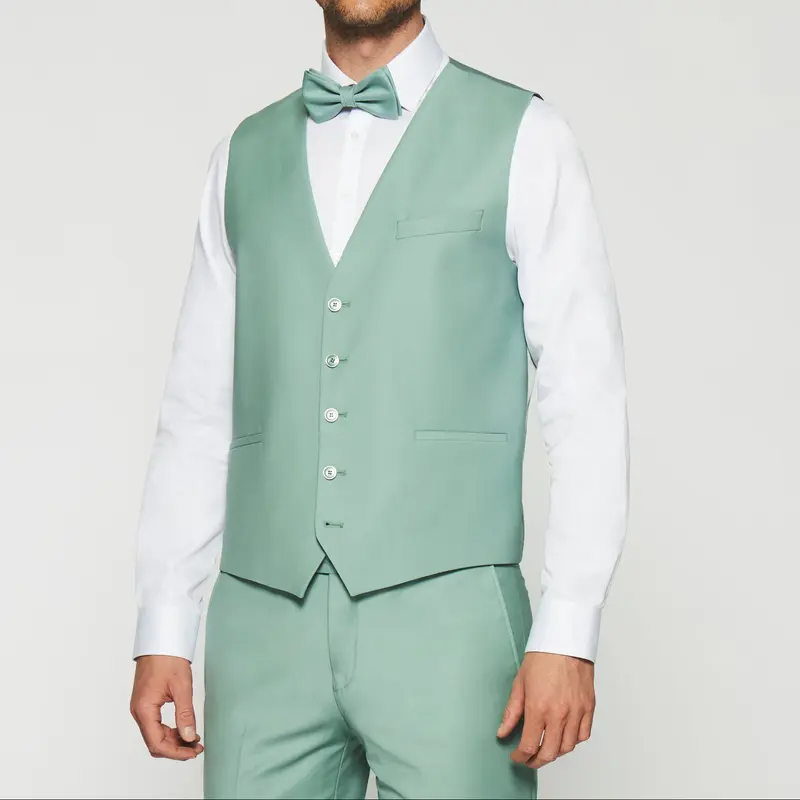 Gilet de costume en laine vert clair JFAVORI