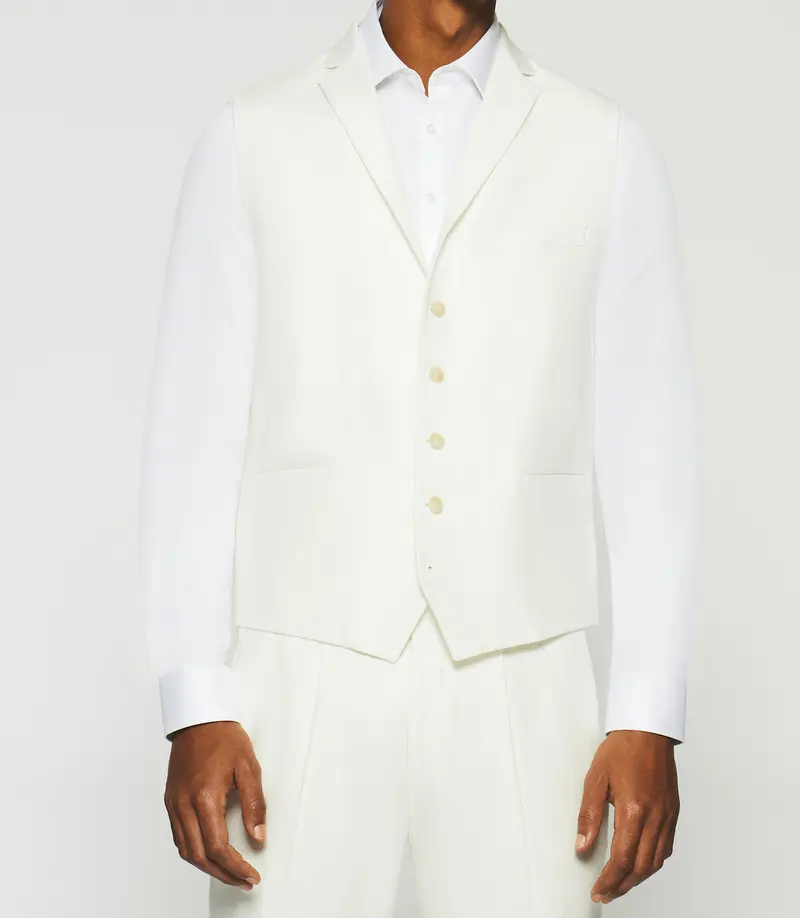 Gilet de costume en lin et coton blanc JCACTUS