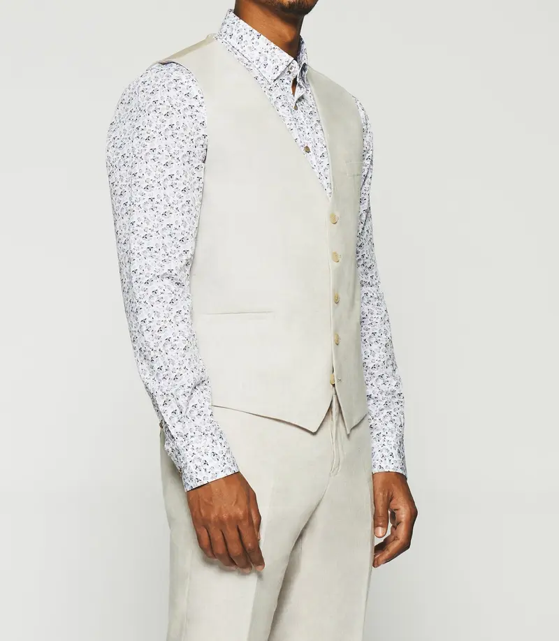 Gilet de costume en lin parme JCELESTE