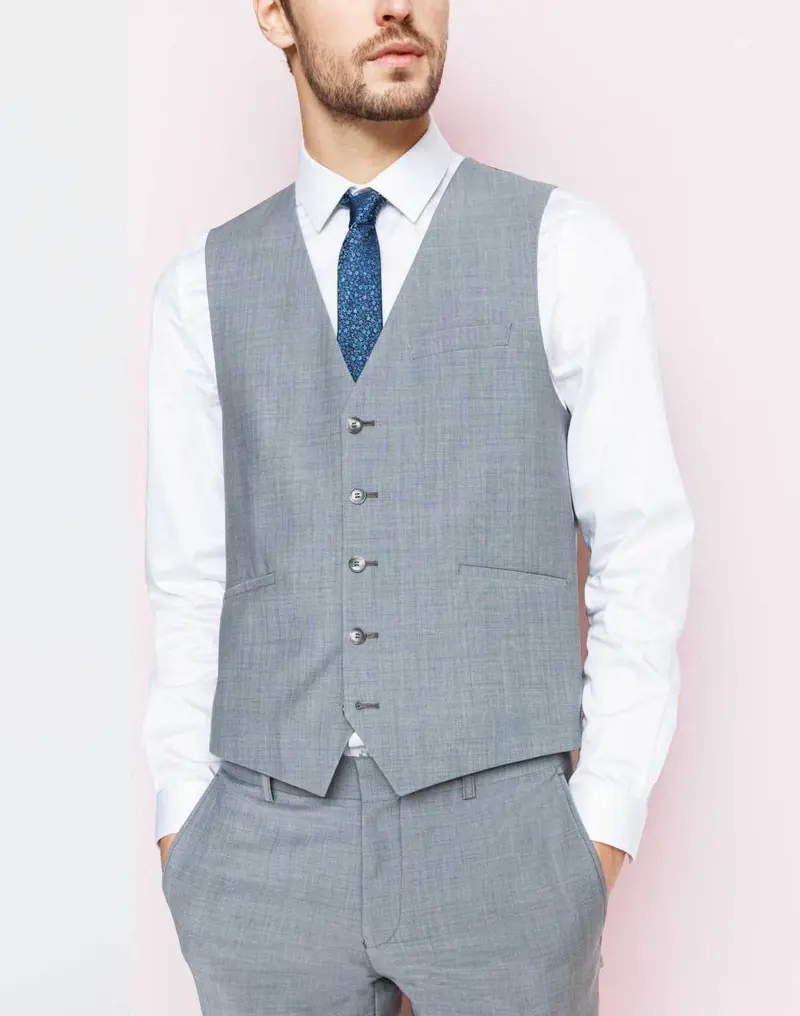 Gilet de costume gris laine