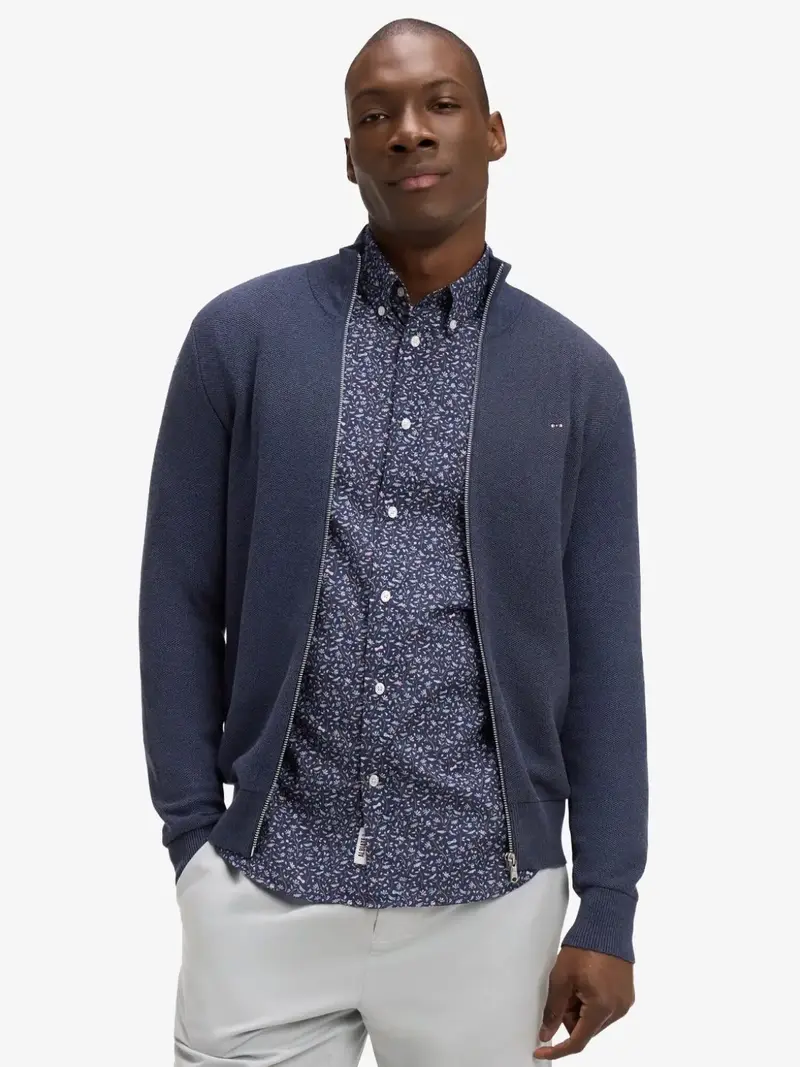 Gilet Eden Park marine en coton