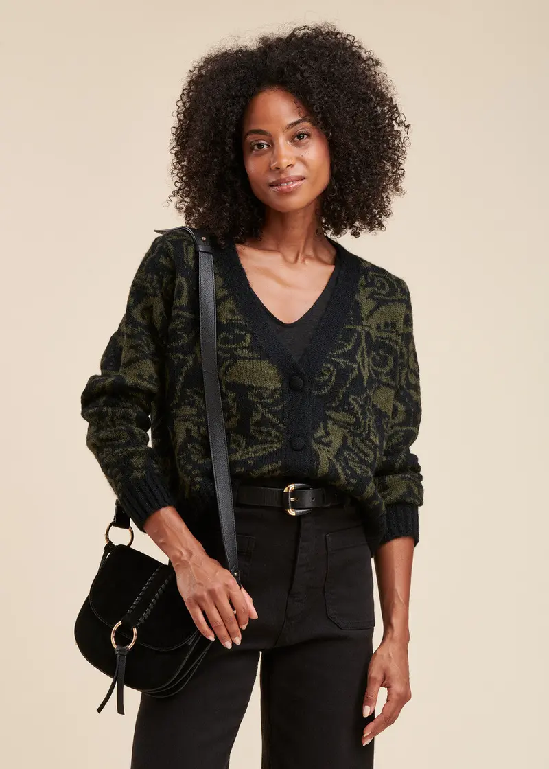 Gilet jacquard géométrique