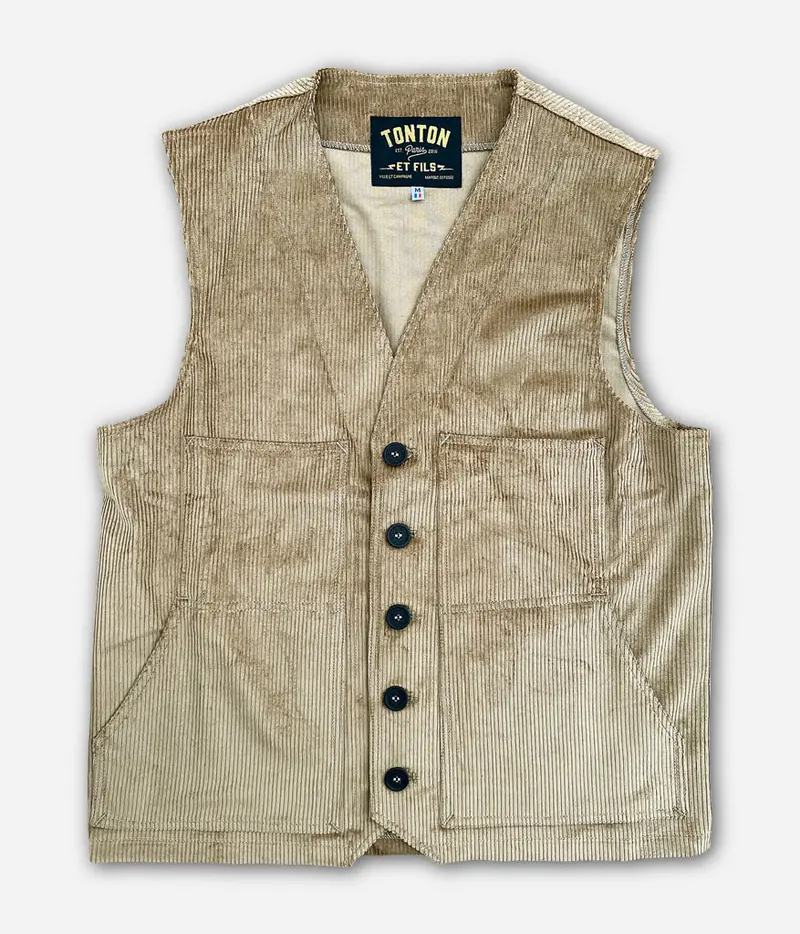 Gilet « Jeannot » velours beige