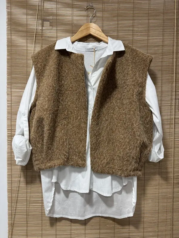 Gilet sans manches camel