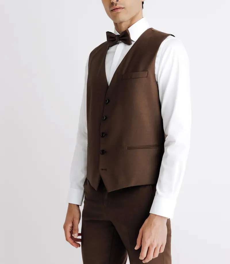 Gilet ville aspect brillant marron