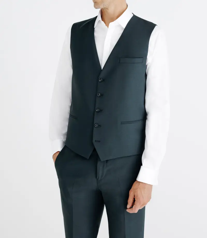 Gilet ville aspect brillant vert foncé