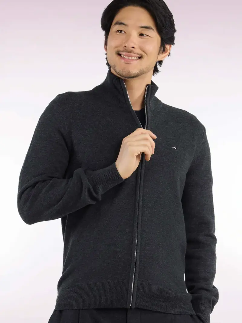 Gilet zippé Eden Park gris