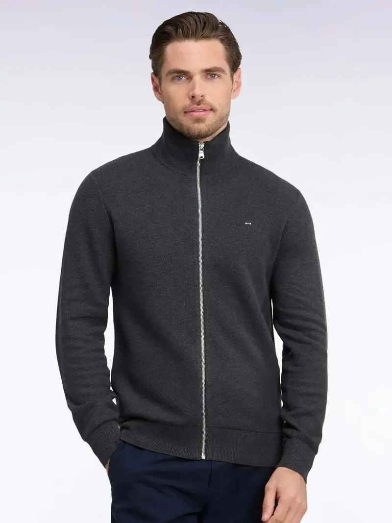 Gilet zippé Eden Park gris